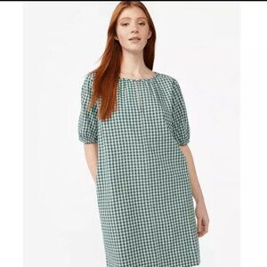 Free Assembly Green and White Gingham Mini Dress Size M
